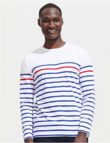 SOL-03099-Mens Long Sleeve Striped T-Shirt Matelot